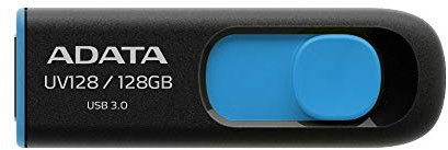 ADATA UV128 128GB USB3.1 Flashlaufwerk, schwarz/blau