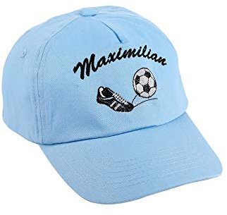 Striefchen® blaues verstellbares Basecap für Jungen - Fußball - mit Namen des Kindes