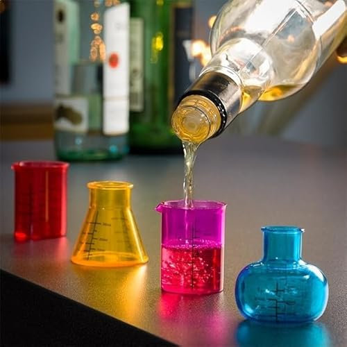 Conjunto de 4 tiradores tiro vasos de precipitados de vidrio de 4 quím