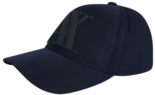 Armani Exchange Herren Rubber Logo Ax Cap Baseball Cap, Blau, Einheitsgröße