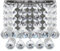 Modern Polished Chrome Indoor Wall Chandelier Light Crystal Droplets Twin G9 Lamp M0065
