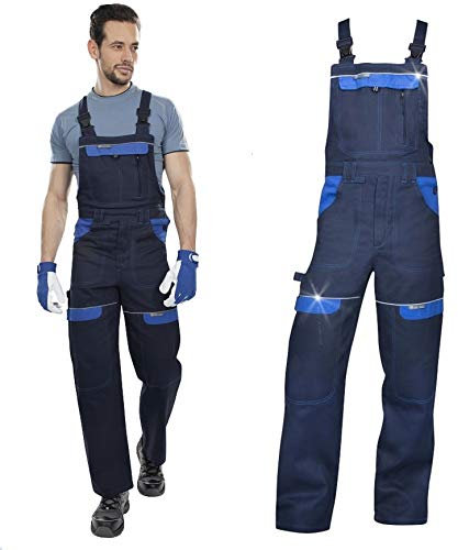 ARDKG Latzhose DUNKELBLAU Arbeitslatzhose Herrenlatzhose Sicherheitshose Hose Arbeitshose Kombihose für Handwerker Gärtner Mechaniker KFZ (66)