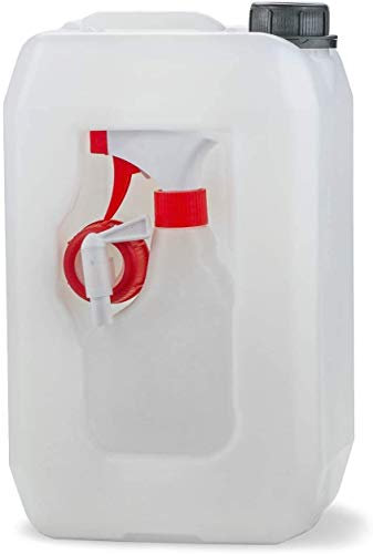 Octopus Lattina da 5 Litri Set di taniche in plastica da 5 Litri/tanica combinata con Rubinetto di Scarico/tanica d'Acqua da 5000 ml con Rubinetto di Scarico/Rubinetto e flacone Spray da 330 ml