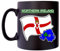 Klassek Northern Ireland Flag North Irish Map Mug Coffee Tea 10oz Black Satin Coat of Arms COA Hand Crest