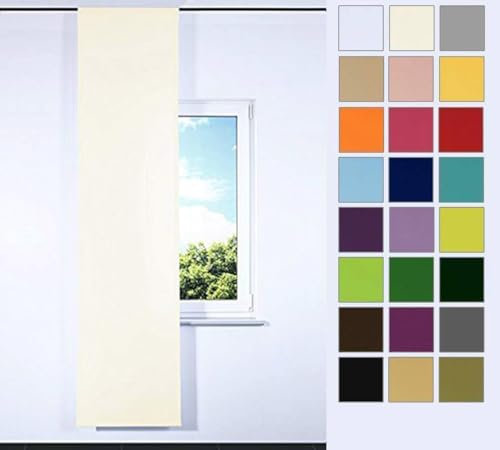 Rollmayer SCHIEBEVORHANG FLACHENVORHANG SCHIEBEPANEL SCHIEBEGARDINE Vorhang RAUMTEILER 60 x 245 cm Kollektion Vivid(Ecru 2, Klettband + Paneelwagen)