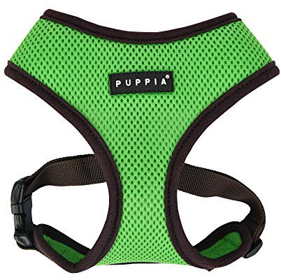 Puppia Soft Harness II - Weiches Hundegeschirr für kleine und mittelgroße Hunde - sehr komfortabel und verstellbar, PUHA1770GRS, Grün