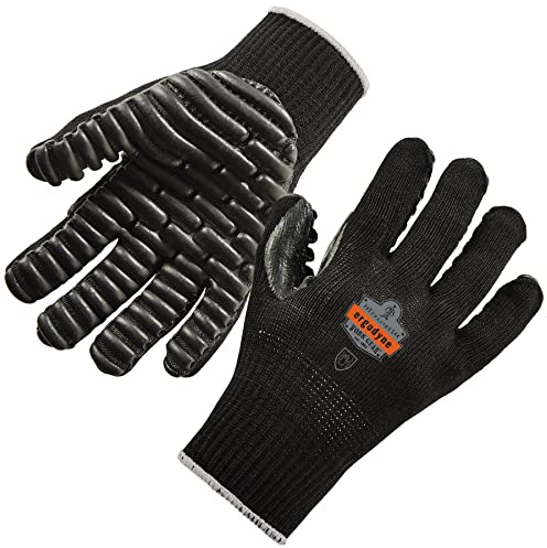 Ergodyne ProFlex 9003 Certified Lightweight Anti-Vibration Work Gloves, Black