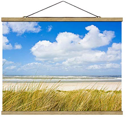 Stoffbild mit Posterleisten - An der Nordseeküste - Querformat 26 x 35cm Eiche