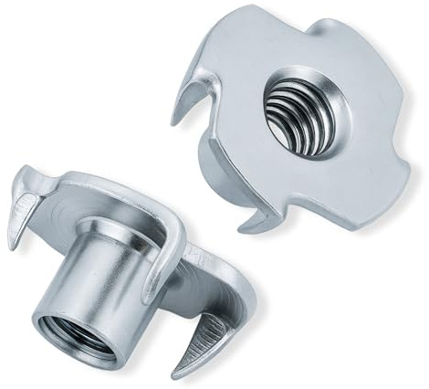 HEXATON Tuercas de impacto con 4 puntas - M5 x 8 mm - 100 Piezas - Acero Galvanizado - Tuercas de presión con rosca métrica