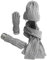MHGLOVES Winterset 3-Teilig Aus Strickschal, Strickmütze Und Handschuhen, Schal, Winter-Schal, Damen Schal Mit Passender Mütze, Bommelmütze, 3-In-1 Winter-Set,Grau