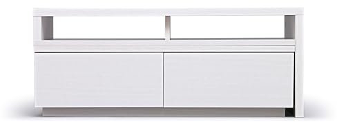 Iris Ohyama, TV-Möbel, TV-Schrank, TV-Bank, TV-Halterung für Bildschirme bis zu 43 Zoll, 4 Regale, Ausziehbar, Zeitgenössisch, Schlafzimmer, Wohnzimmer - TV Cabinet - SAB-100 - Eiche weiß