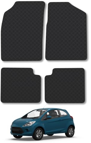 Ford KA (2008-2013) 3mm Rubber Car Mats | Tailored Fit Durable Floor Mats Full Coverage Protection Waterproof Accessories Easy Clean Anti Slip Made in the UK