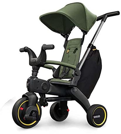 Doona Liki Trike S3 - das weltweit kompakteste Faltbare Dreirad - Hochwertig, multifunktional, Cooles Design - für Kinder von 10-36 Monate (Desert Green)