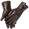 MaxW Herbst Winter Damen Leder Handschuhe Braun Touchscreen Schafsfell Handschuhe Weich Warm Fahren Radfahren Fäustlinge Futter aus Kaninchenfellimitat L