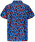 King Kameha Funky Hawaiian Shirt, Men, Shortsleeve, Flames Allover, Blue, XXL