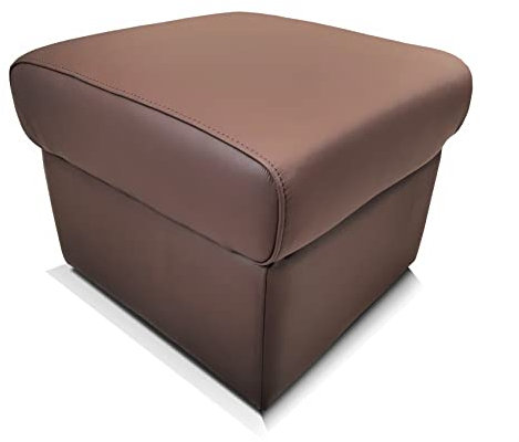 Quattro Meble Braunes Long Life Echtleder Hocker aufklappbar mit Stauraum 50x50xH-40 echt Leder Toledo Esopresso Sitzhocker Rindsleder Sitzwürfel Fußhocker Polsterhocker Puff