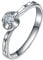 Daesar Verlobung Ringe Damen 950 Platin, Trauringe Blume Solitär mit 0.12ct Diamant Eheringe Nickelfrei Weißgold Größe 47 (15.0)