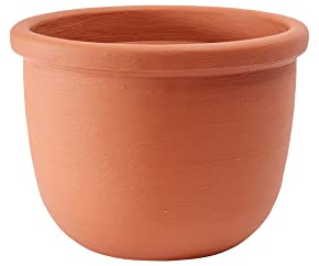 Pot de jardin lisse ICOL Ø 55 cm Hauteur 43 cm Fabriqué en Italie 100% recyclable Pot en polyéthylène couleur terre cuite