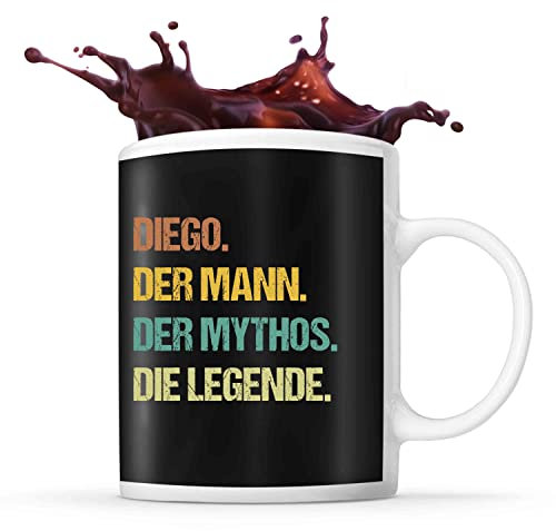 Tasse Diego | Diego der Mythos die Legende | Tasse mit Spruch lustig Fun Tasse Geschenkideen fürs Büro zum Geburtstag Jubiläum Kaffeetasse Bürotasse