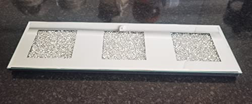 Deenz New 30X10Cm Center Plate Jewel Mirror Loose Diamante Crystal Square Decor Mirror Table Centrepiece Wedding Gift