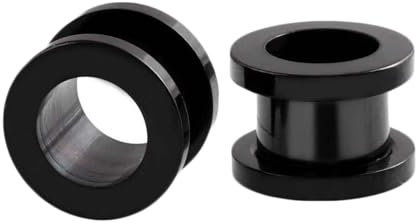 Lieson Ohr Tunnel Flesh, 2 Stück Tunnel Edelstahl Schwarz Creolen 8mm Flesh Tunnel Schwarz
