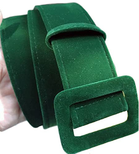 LANOBA Breiter Taillengürtel für Damen, Samt, Vintage-Stil, hohe Taille, Gürtel für Kleid, 5 cm Breite 106,7 cm Länge, Grün, Einheitsgröße
