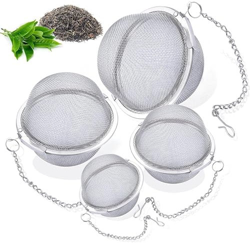 4 Pièces Boules à Thé Acier Inoxydable, Infuseur à Boules, Boule de Passoire à Thé, à Thé à Boules de Maille Filtre pour Infuser du Thé en Vrac Et des Épices Et Assaisonnements