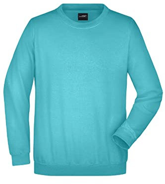 James & Nicholson Sweatshirt Rundhals - Klassischer Sweatpullover für Freizeit und Beruf | Farbe: pacific | Grösse: S