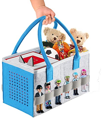 ThxYour Tragetasche für Toniebox Audio Player Starter Set, Aufbewahrungstasche für Tonies Figur, Falttasche für Kinder Toniebox Zubehör Reisetasche (Blau)