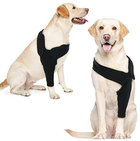 Recovery Sleeve Hund, Ellbogenschoner für Hunde, Ellenbogenbandage Protector, Hund Chirurgie Erholung Ärmel vorne rechts Links Bein für Hot Spots, Wunden, Bandagen, Anti Lecken für Hunde, Schwarz L