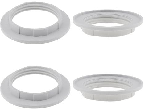 RTNLIT Lampshade Reducer Ring E27 Lampshade Adapter Rings, Lamp Holder Twist Plastic Table Lamp Fittings Washer Adaptor Converter,Lamp Shade Reducer Ring for Light Fixture, Pack of 4 (White)