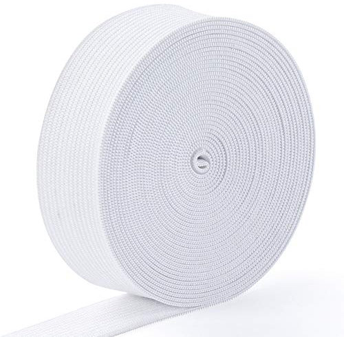 Sbivih Gummiband Elastisch Band Gummizug 25mm 30mm 40mm 50mm Breit DIY Handwerk Nähzubehör (5mx30mm, Weiß)