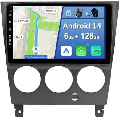 YUNTX [6GB+128GB] Android 14 Autoradio für Subaru Impreza GD GG (2002-2007)-[Integriertes CarPlay/Android Auto/DSP/GPS]-9” IPS Touch Screen-CAM+MIC-DAB/Mirror Link/Bluetooth 5.0/AHD/360 Kamera/WiFi