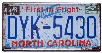 Retro North Carolina License Plate for Car Decor Room Decor Souvenir License Plate Souvenir Retro Rusty Metal License Plate Souvenir Front of Car 12x6 33 inch