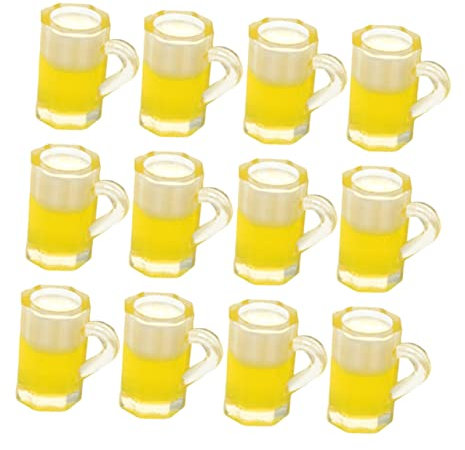 ABOOFAN 20 Pezzi Boccale Di Birra Di Simulazione Decorazioni Boccali Di Birra Mini Casa Boccale Di Birra Finto Bicchierini Di Vetro Di Birra Home Decor Resina Tazza Gioco Del Cibo