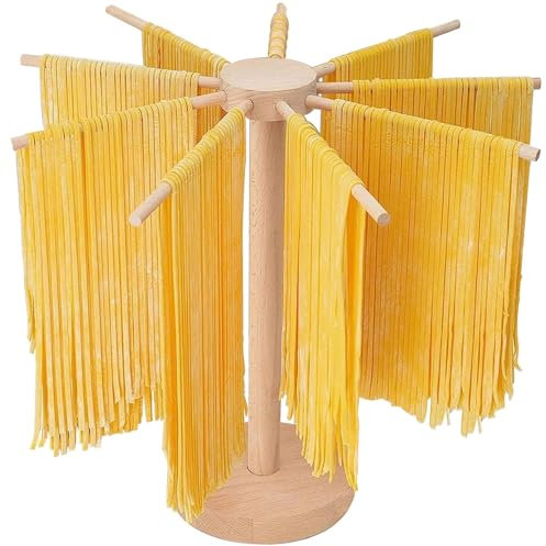 AITRAI Wood Pasta Drying Rack, Large Capacity, Collapsible, for Homemade Fresh Pasta