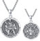 CUOKA MIRACLE Religiöse Beschützer Halskette 925 Sterling Silber Medaille Anhänger Halskette St. Florians Religiöse Schutz Patron Amulett Schmuck Geschenk St. Floria Schutz Kette 22+2 Zoll