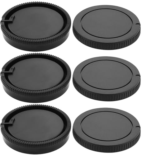 VGOL 3 Sets Kunststoff-Gehäusedeckel Und Hinterer Objektivdeckel 64,5 X 19,2 Mm Kompatibel mit Sony A100 A200 A230 A290 Kompatibel mit Minolta AF Schwarz