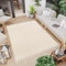 TAPISO Rio Loop Teppich Outdoorteppich mit Fransen Geometrisch Ethno Muster Viereck Beige Creme Terasse Balkon Wintergarten 120 x 170 cm