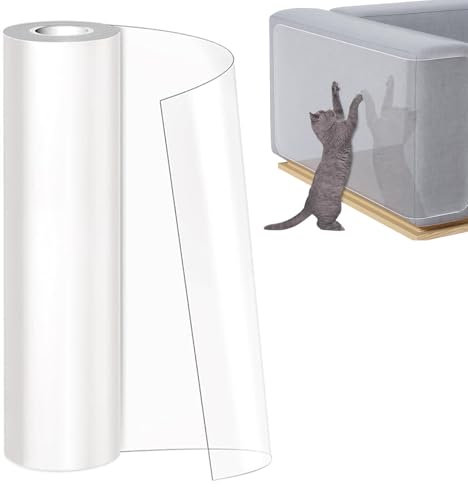 Rauuueo Door Protector from Dog Scratching, Self-Adhesive Cat Furniture Protector, 20cm x 3meter Clear Door Scratch Protector, Flexible Door Scratch Shield with 10 Screws and 1 Scraper