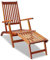 JUDYY Liegestuhl mit Fußablage, Gartenliege, Sonnenliege, Relaxliege, Deckchair, Terrassenstühle, Saunaliege, Beach Chair, Akazie Massivholz