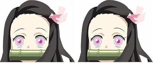 Anime Peeker Sticker für Auto, Laptop & Co - 2 Stück, 12 cm - Wetterfest & UV-beständig (Nezuko2)