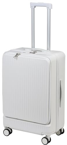 wicoanox 24 in Luggage Suitcase Top Opening Aluminum Frame TSA Luggage Hard Shell Suitcases with Wheels for Travel Woman Men, with Cup Holder & USB Type-C Charging Port & Phone Stand 24Inch