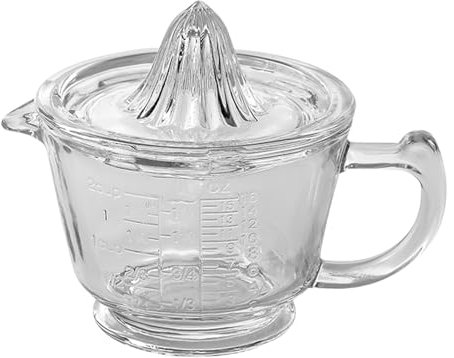 Pasdrucn 0.45L Zitronenpresse Glas Mit Skala, Zitronen Zitruspresse Mit Behälter, Manuell Zitruspresse Orangenpresse, Lemon Squeezer, Saftpresse Manuell, Zitronenpresse Zitruspresse Glas (B)