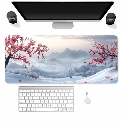 Mauspad Gaming, Mousepad Groß Tintenlandschaft, Mouse Pad XXL 600x400x2mm, mit Einer speziellen Oberfläche und Anti Rutsch Gummi Basis, verbessert Präzision und Geschwindigkeit für Zuhause, Büro