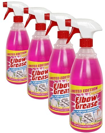 Elbow Grease Pink All Purpose Degreaser 1L Xtra Large Spray Bottle, Multi-Use Cleaner 1 L (Pack Of 4)