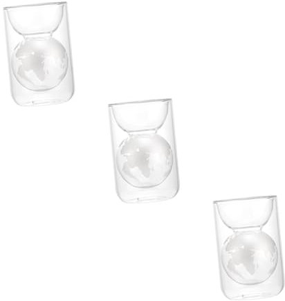 CRILSTYLEO 3 Pz Coppa della appesa Bicchiere d'Acqua Tazza da tè Tazze di caffè ghiacciato Bicchieri Vodka tazzine Caffe Tazza per Bere Il caffè Tazza per Bevande da caffetteria Silver