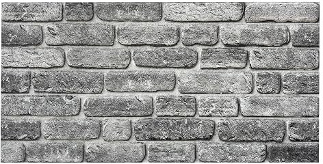 K&B Panels 3D Wall Panels, Realistic Rustic Brick Effect Styrofoam Wall Panelling Kit, Lightweight, Easy to Install, Dual Insulation to Reduce Acoustic Noise, Indoor & Outdoor (Grey) (10 Panels)