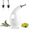Sweejar Home Ceramic Olive Oil Dispenser Bottle, Opaque Cruet Protects EVOO Oil to Reduce Oxidation, Suitable for Storage Vinegar, Coffee Syrups, Liquids 24 Ounce (White)