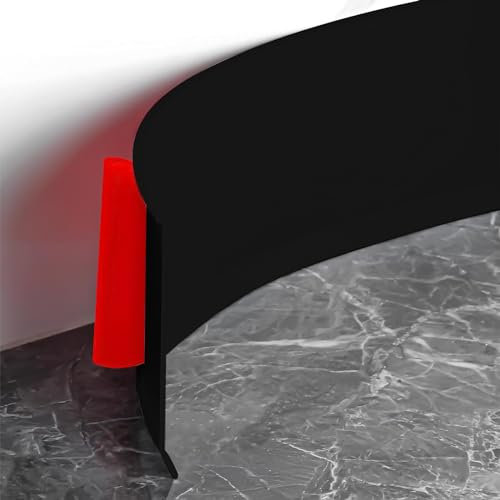 Weichsockelleiste Selbstklebend, 5M X 8 CM PVC Knickleiste für Küche und Badezimmer, Selbstklebende Abschlussleiste (Schwarz - 8cm X 5cm)
